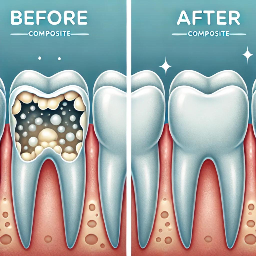 Composite Fillings Before and After by Teeth Plus - Marmaris Dentist