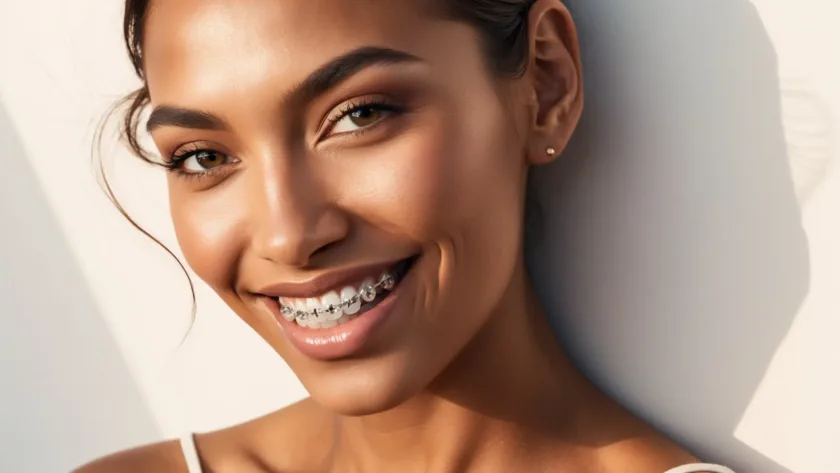 Braket takmış gülümseyen yetişkin - Teeth Plus, Marmaris Diş Hekimi, Diş Kliniği Marmaris