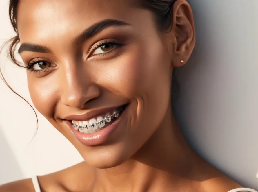 Braket takmış gülümseyen yetişkin - Teeth Plus, Marmaris Diş Hekimi, Diş Kliniği Marmaris