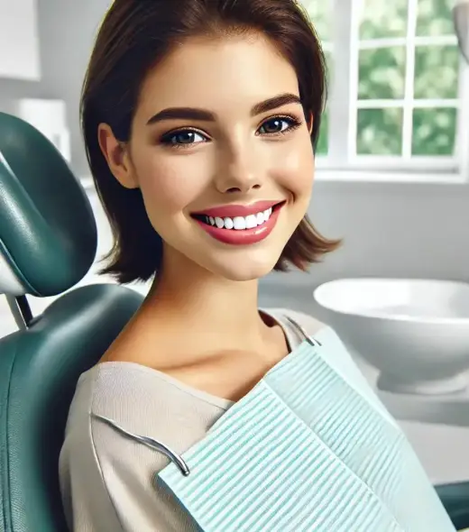 Happy Dental Patient in Modern Clinic